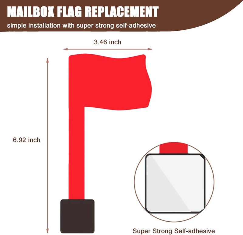 MONNCHA Mailbox Flag Replacement Kit, Universal Acrylic Red Flag Mailbox Flag Sign Upgrade Sinking-Fixed Design with Sticky Pads for Galvanized Steel Mailbox Metal Brick Stone Wood and All Other Surfaces - Image 2